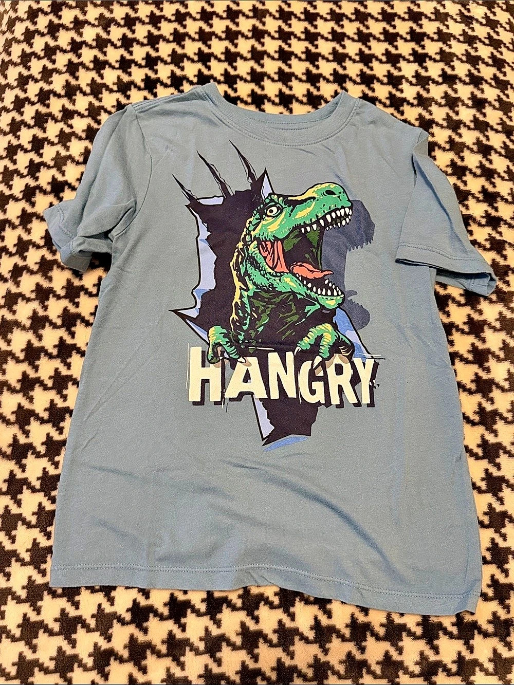 Wonder Nation Boys Hangry T-Rex Graphic T-Shirt Gray Size Medium (8)